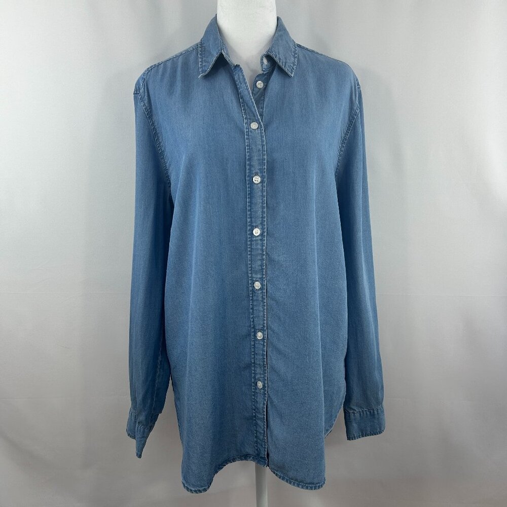 H&M Classic Blue Chambray Tunic Shirt - Size 6